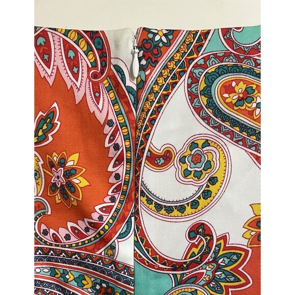 Anne Klein Retro Colorful Paisley Spring Sleeveless Shift Dress Pockets U - Picture 5 of 6